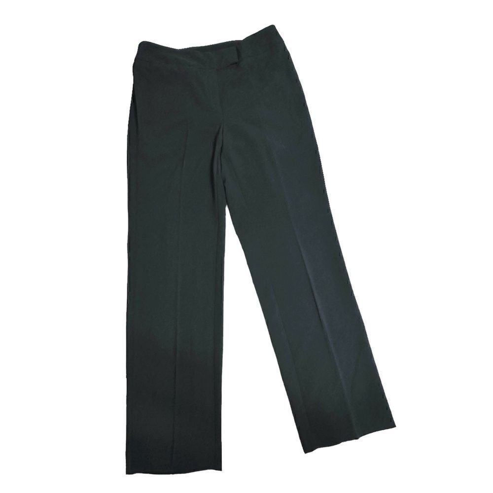 Vintage Requirements Black Crepe High Waist Flat Front Trousers Size 6 NWT - Picture 2 of 11